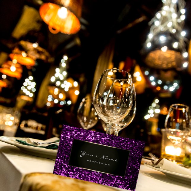 Fashion Blogger Gerahmt Frame Violet Lila Glitzer Visitenkarte (Fashion Blogger Framed Frame Violet Purple Glitter Business Card)