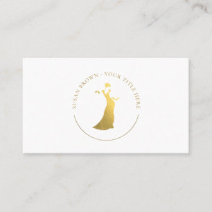Fashion Boutique Gold Dress Logo Business Card Visitenkarte