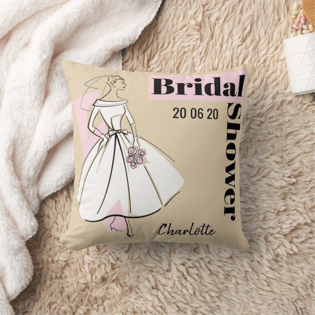 Fashion Bride Neutral Brautparty werfen Kissen (Decke)