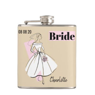 Fashion Bride Neutral Bride Name Flasche Flachmann