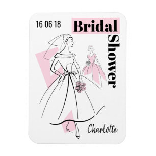 Fashion Bride Pink Brautparty flexibler Magnet