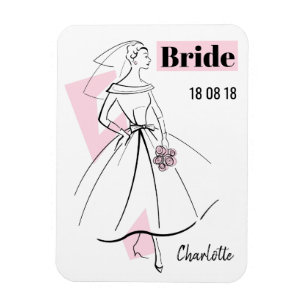 Fashion Bride Pink Bride flexibler Magnet