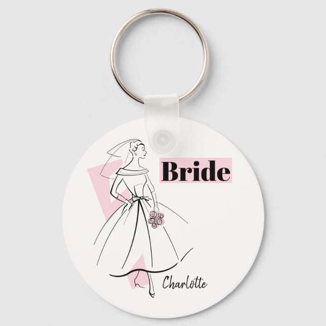 Fashion Bride Pink Bride Name Schlüsselanhänger ru (Vorderseite)