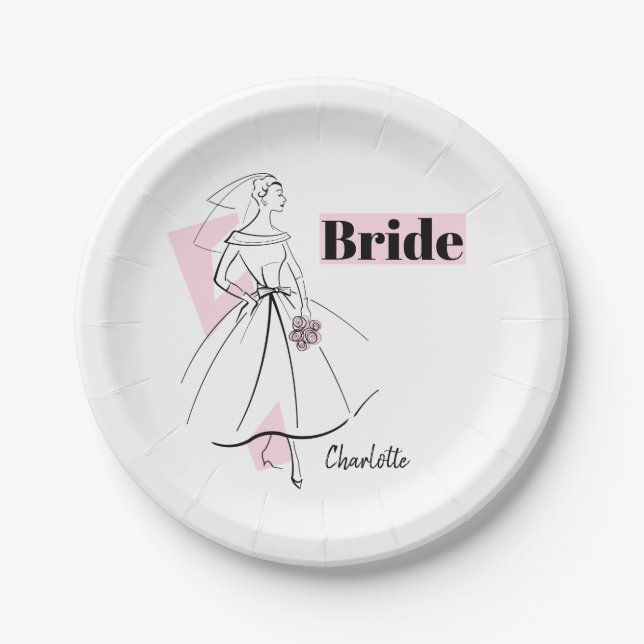 Fashion Bride Pink Bride Name Teller (Vorderseite)