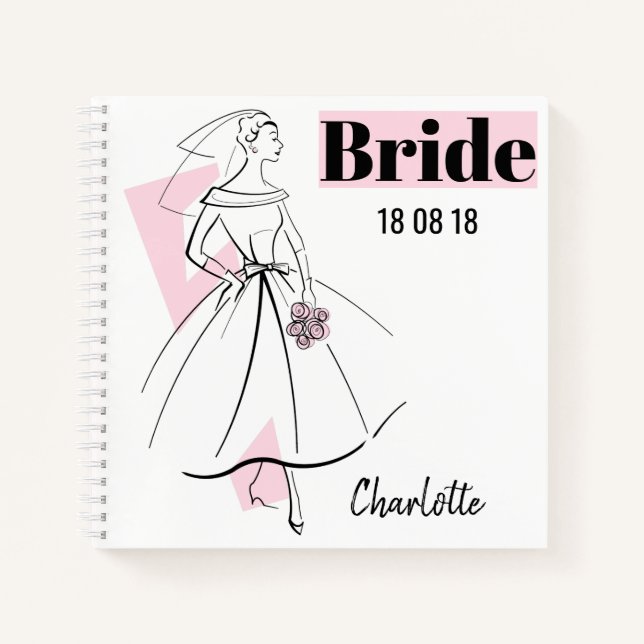 Fashion Bride Pink Bride Notebook-Platz Notizbuch (Vorderseite)