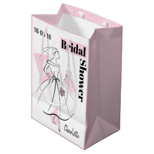 Fashion Bride Pink Group Brautparty mittel pink Mittlere Geschenktüte