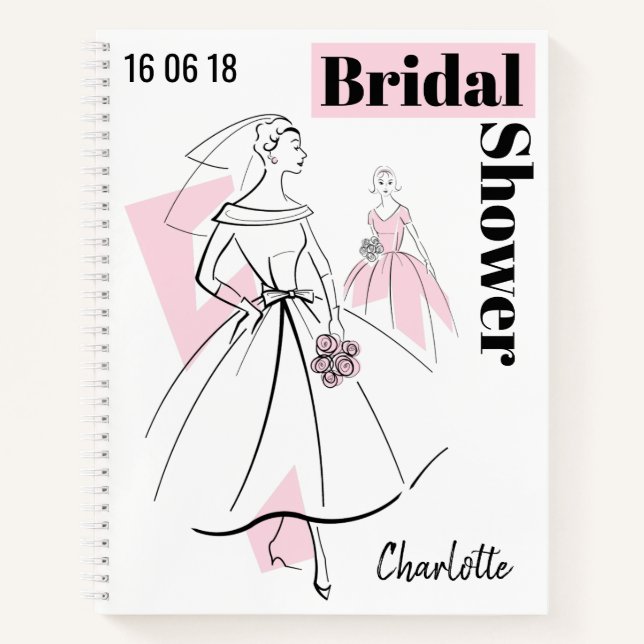 Fashion Bride Pink Group Brautparty Notebook Notizbuch (Vorderseite)
