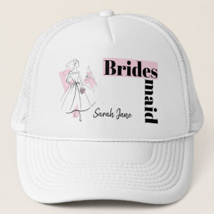 Fashion Bride Pink Group Bridesmaid hat Truckerkappe