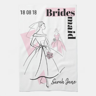 Fashion Bride Pink Group Bridesmaid Küchentuch
