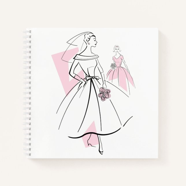 Fashion Bride Pink Group Notebook-Platz Notizbuch (Vorderseite)