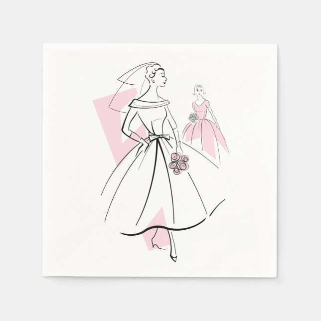 Fashion Bride Pink Group Papierservietten (Vorderseite)