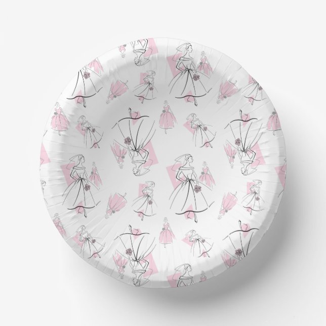 Fashion Bride Pink Multi Pappteller (Vorderseite)