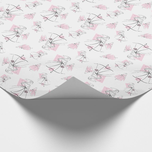 Fashion Bride Pink Multiverpackungspapier Geschenkpapier (Ecke)
