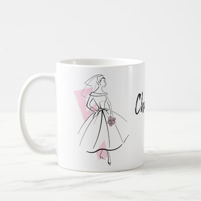 Fashion Bride Pink Name Tasse (Links)