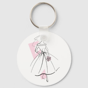 Fashion Bride Pink Schlüsselanhänger rund