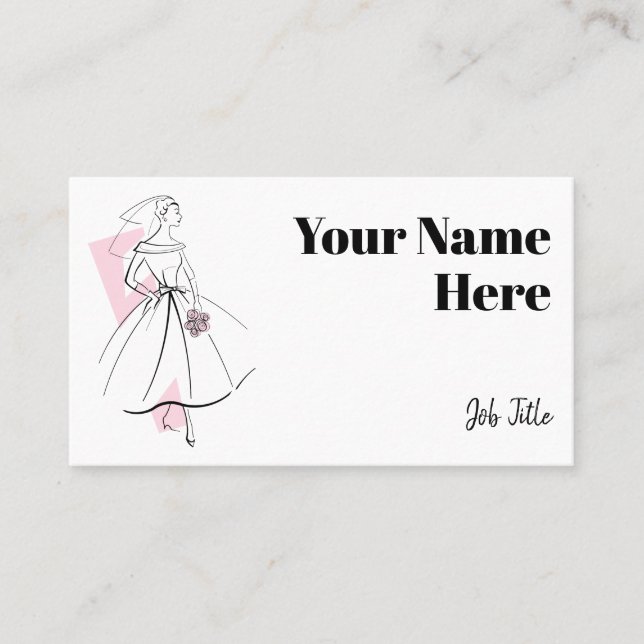 Fashion Bride Pink Side Visitenkarte (Vorderseite)
