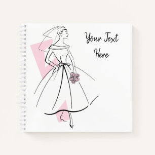 Fashion Bride Pink Text Notebook Quadrat Notizbuch