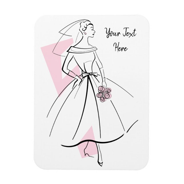 Fashion Bridge Pink Text flexibler Magnet (Vertikal)