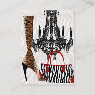 Fashion Business Card Handbag Bootleder Zebra Visitenkarte