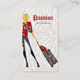 Fashion Business Card Handtasche Koffer Zebra 2 Visitenkarte