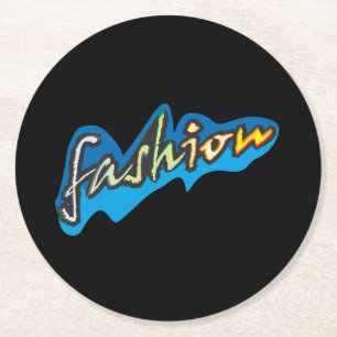 Fashion Character Colorful Hand Drawn Text Runder Pappuntersetzer