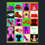 Fashion Clothes Pop Art Poster<br><div class="desc">Fashion Clothes colorful Pop Art poster</div>