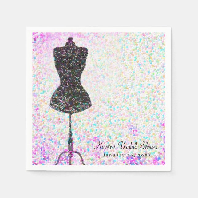Fashion Confetti Mannequin Modernes Party Serviette (Vorderseite)