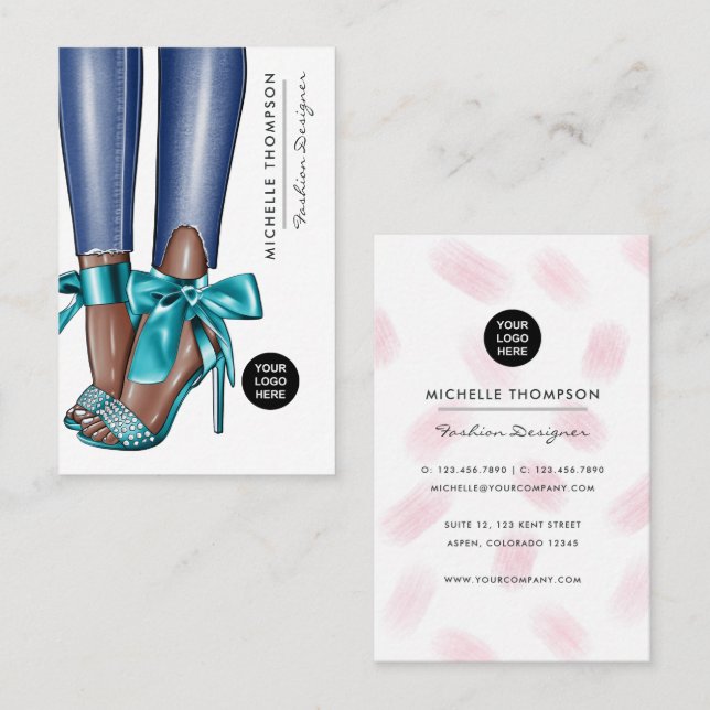 Fashion Designer Business Card Visitenkarte (Vorne/Hinten)