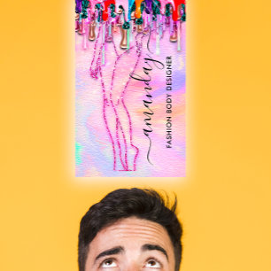 Fashion Designer Logo QR Rose Body Form Tropfen Visitenkarte