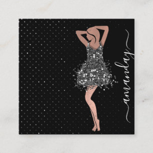 Fashion Designer Shop Dress QRCode Logo Rose Grau Quadratische Visitenkarte