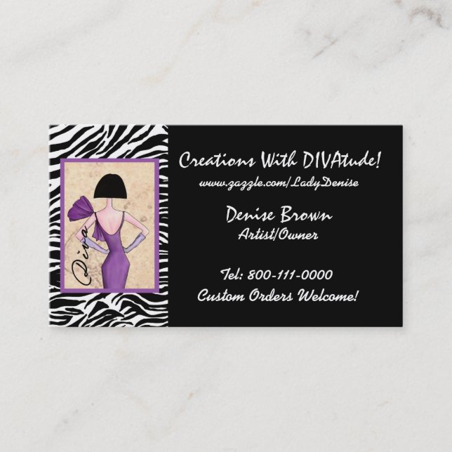 Fashion Diva Business Cards Visitenkarte (Vorderseite)