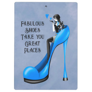 Fashion Diva in Stiletto Light Blue Klemmbrett