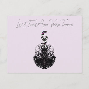 Fashion diva Vintag Dress and Hat Fashion Party Postkarte