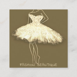 Fashion Dress Gold Body Shape Logo QR Code Quadratische Visitenkarte