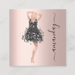 Fashion Event Shop Rose Black Dress QR Code Quadratische Visitenkarte