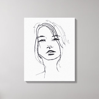 Fashion Face Illustration Leinwanddruck