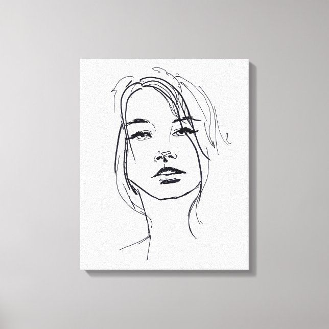 Fashion Face Illustration Leinwanddruck (Vorderseite)