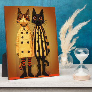Fashion Felines - Quirky Cat Coats & Boots Fotoplatte