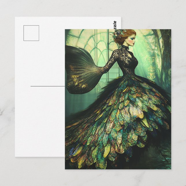 Fashion Fish Scale Dress Postkarte (Vorne/Hinten)