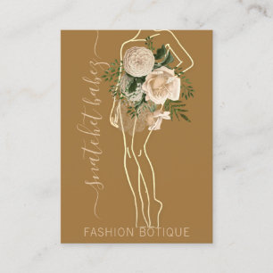 Fashion Floral HoneyLogo QR Stylist Boutique Visitenkarte