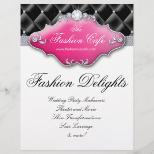 Fashion Flyer Friseur Salon Satin Diamonds Black P