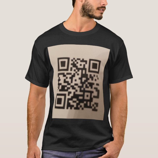 "Fashion-Forward T - Shirt mit Scannable QR Code. (Vorderseite)