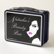 Fashion Girl Black Pink Bar Metal Box
