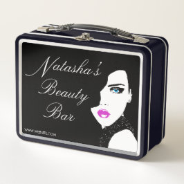 Fashion Girl Black Pink Bar Metal Box Metall Brotdose