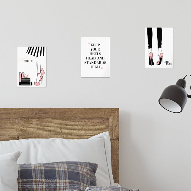 Fashion Girl Boss Set Wall Art (Schlafzimmer)