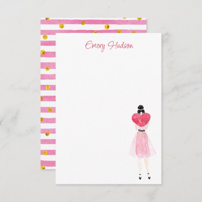 Fashion Girl Dankeskarte (Vorne/Hinten)