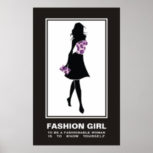 Fashion Girl lilac lila Leopardendruckposter Poster