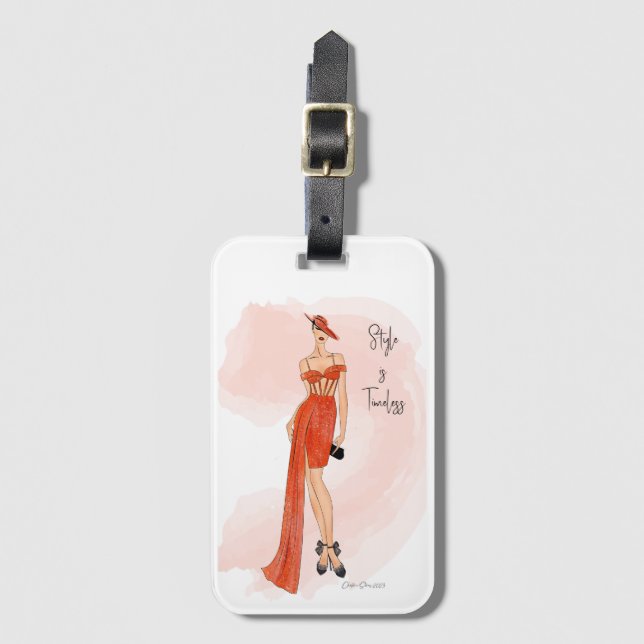 Fashion Girl Luggage Tag Gepäckanhänger (Vorderseite Vertikal)