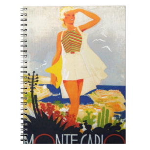 Fashion Girl Monte Carlo Beach Travel Notizblock
