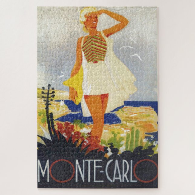 Fashion Girl Monte Carlo Beach Travel Puzzle (Vertikal)